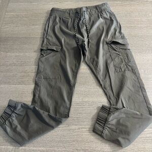 Ring of Fire Men’s Cargo Joggers Size S Olive Green Pull On Drawstring Small